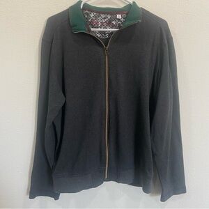 Robert Graham Mens Classic Fit Jacket Lightweight Full Zip Dark Gray Medium